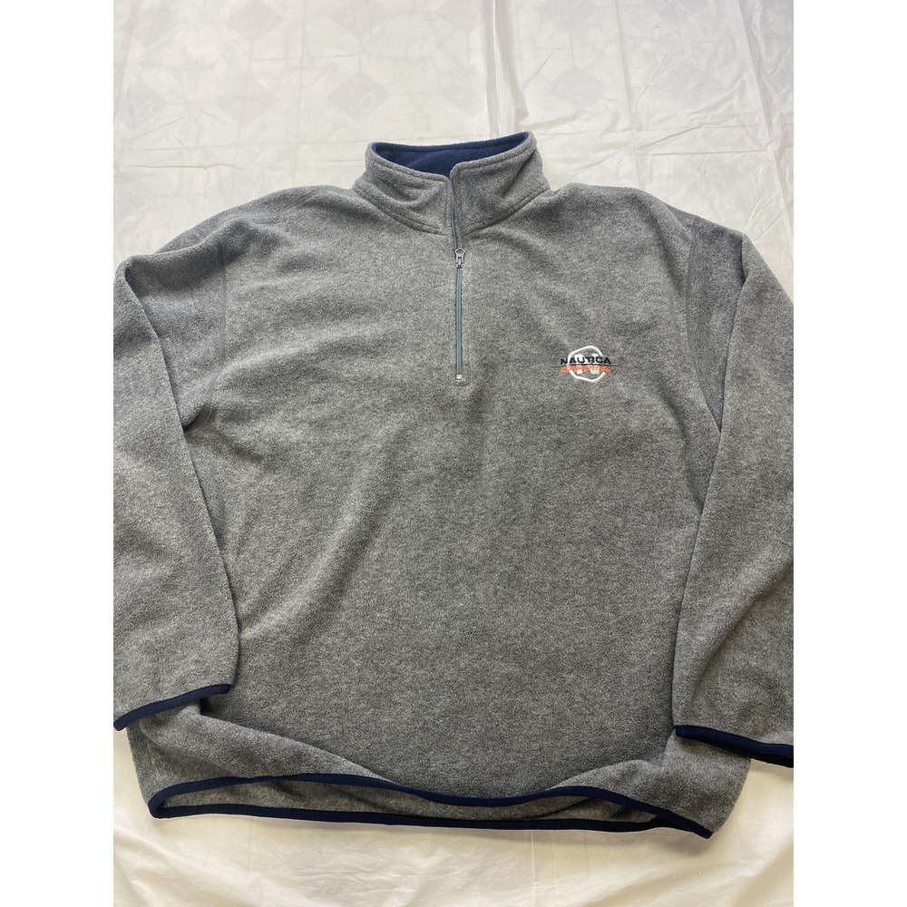 Vintage Men's XL Nautica Competition Tech Fleece 1/4 Zip Sweater Made In USA
